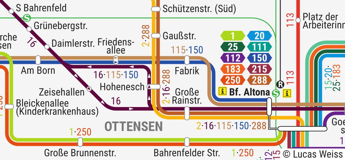 Busnetz mit Umleitung über Steinstraße